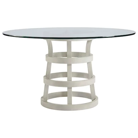 54" Round Dining Table with Glass Top